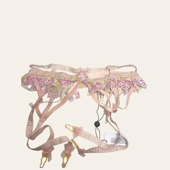 New For Love & Lemons April Bloom Garter Belt Size Medium - Picture 3 of 11